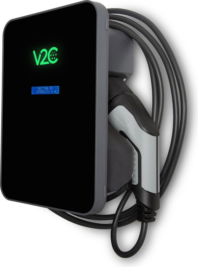 CARGADOR DE COCHE V2C TRYDAN 7,4KW MONOFÁSICO - CABLE T2 5M - NEGRO (SOLAR) CON PROTECCIONES TRY32-1-L5P
